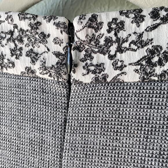 Thakoon Addition, Black and White Ditsy Floral Gray Print Sheath Dress, Size 4 - Picture 10 of 15